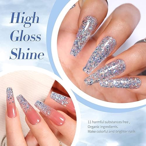 Born Pretty Holographic Nail Polish Silver Glitter Sequins Nail Polish 10ML thumbnail 7