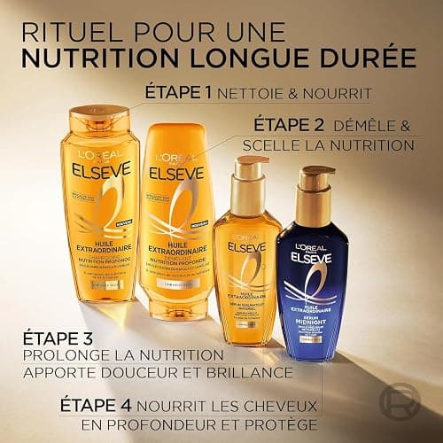 L'Oréal Paris Elseve Huile Extraordinaire Routine Nutrition Jour Nuit | 6 huiles fleurs rares, Huile camélia, Protection friction oreiller, Sans rinçage non grasse thumbnail 7