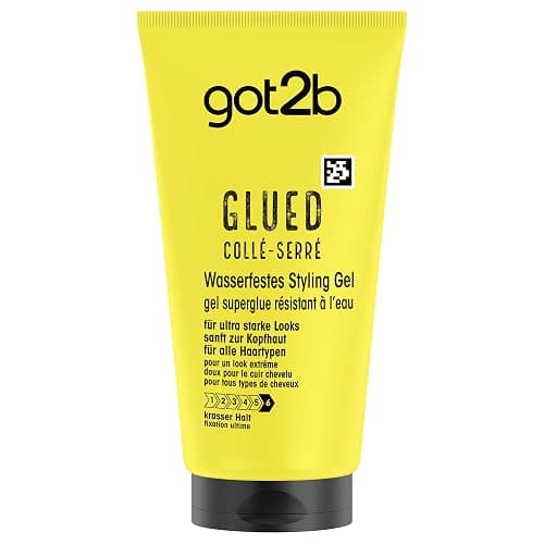Got2b, Colle Serre, Gel Coiffant Superglue Glued, Gel Waterproof Tenue Longue Duree, Resistant a L'Eau, Fixation Ultime, Formule Vegane, 72% d'ingredients d'origine naturelle, 150ml - Image 1