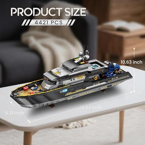 Reobrix Luxury Yacht Building Block Set for Adult 66103, Cruise Ship Building Toy Boat Model Kit, Yacht Collectible Display Decorations Gift for Adult Boys Girls Kids 14+ (4421PCS) thumbnail 3