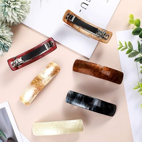 WILLBOND 6 Pcs Hair Barrettes for Women Large Barrettes Hair French Clips Pin Retro Clasp for Mom Gifts Women Accessories, 6 Colors(Multicolor,Classic) thumbnail 4