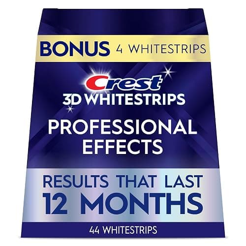 Crest Teeth Whitening Strips, Crest 3D Whitestrips Professional Effects, Enamel Safe Teeth Whitening Kit, 22 Treatments (44 Strips), Professional-Level Whitening, 19 Levels Whiter - Image 1