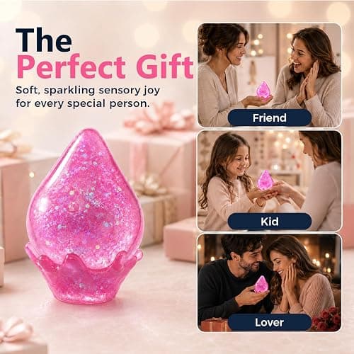 Dream Glitter Drop Squishy, Sugar Droplet Squishy Stress Ball, Water Drop Fidget Toy, Raindrop Squishy Sensory for Anxiety Relief, Slow Rising Squeeze Toy Gift for Birthday (Glitter Blue) thumbnail 7