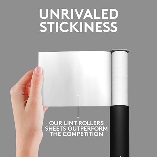 Flint Classic Black Retractable Mini Lint Roller with 90 Extra Sticky Sheets, Small and Portable Lint Roller, Ideal Pet Hair Remover, Travel Lint Rollers for pet Hair Extra Sticky thumbnail 3