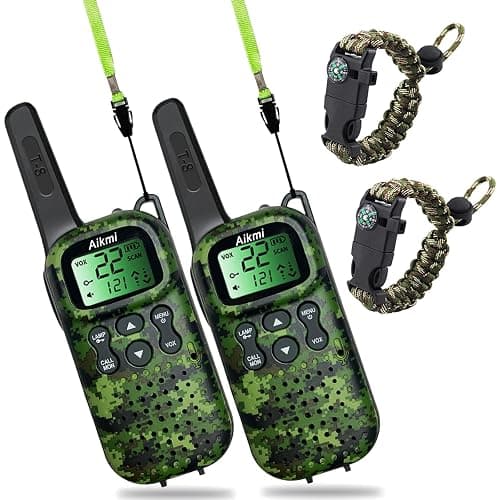 Toys for Boys Walkie Talkies for Kids 6 7 8 Year Old Boy Toys Pretend Play Police Military Spy Hunt Camp Outdoor Toys for Kids Birthday Present Boys Gifts (Green Green) - Image 1