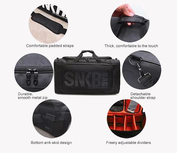Sneaker Duffel Travel Bag for Men Shoe Bags for Travel Sneaker Bag Basketball Outdoor Sports Gym Bag Travel shoe bag With 3 Adjustable Compartment Dividers Travel Shoe Bags thumbnail 3