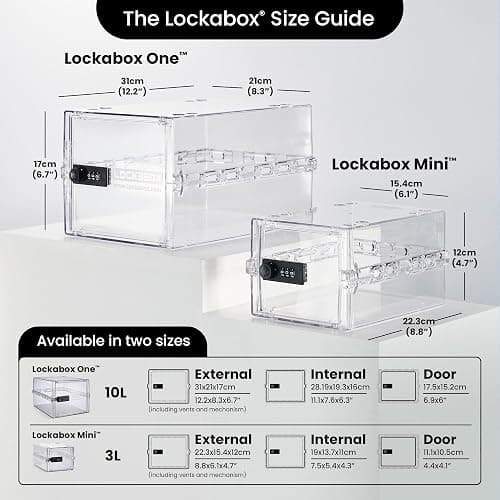 Lockabox One™ | Premium Lock Box | Medium Combination Lock Box For Food, Medicine & Home Safety | External Size 12 x 8 x 6.6 inches (Crystal) thumbnail 5