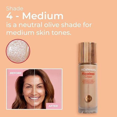 MCoBeauty - Flawless Glow Luminous Skin Filter - 4 Medium Shade - 4-in-1 Multi-Use Formula that Contains Squalane - Includes Doe Foot Applicator - Liquid Illuminator thumbnail 5