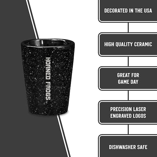 Rico Industries NCAA Primary OR Wordmark Logo 2oz Ceramic Shot Glass for Fans, Laser Engraved In Team Color Single Shot Glass thumbnail 5