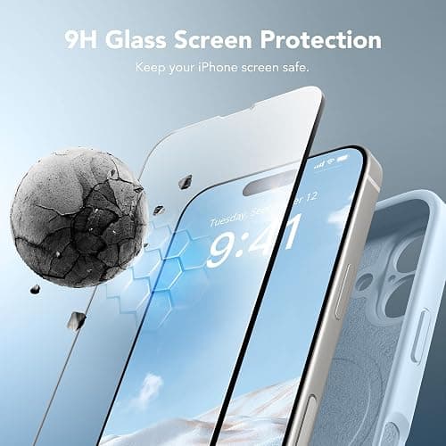 SuydanBox Magnetic for iPhone 16 Plus Case, Compatible with MagSafe, [Full Camera Protection][Screen Protector] Silicone Shockproof Protective Phone Case for iPhone 16 Plus 6.7", Light Blue thumbnail 5