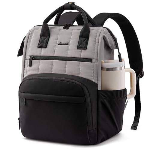 LOVEVOOK Puffer Backpack Purse for Women with 17 Inch Laptop Pocket, Nurse Teacher Work Bags for Gifts, Personal Item Travel Bag for College School, Cute Student Bookbag for Teen Girls Waterproof - Image 1