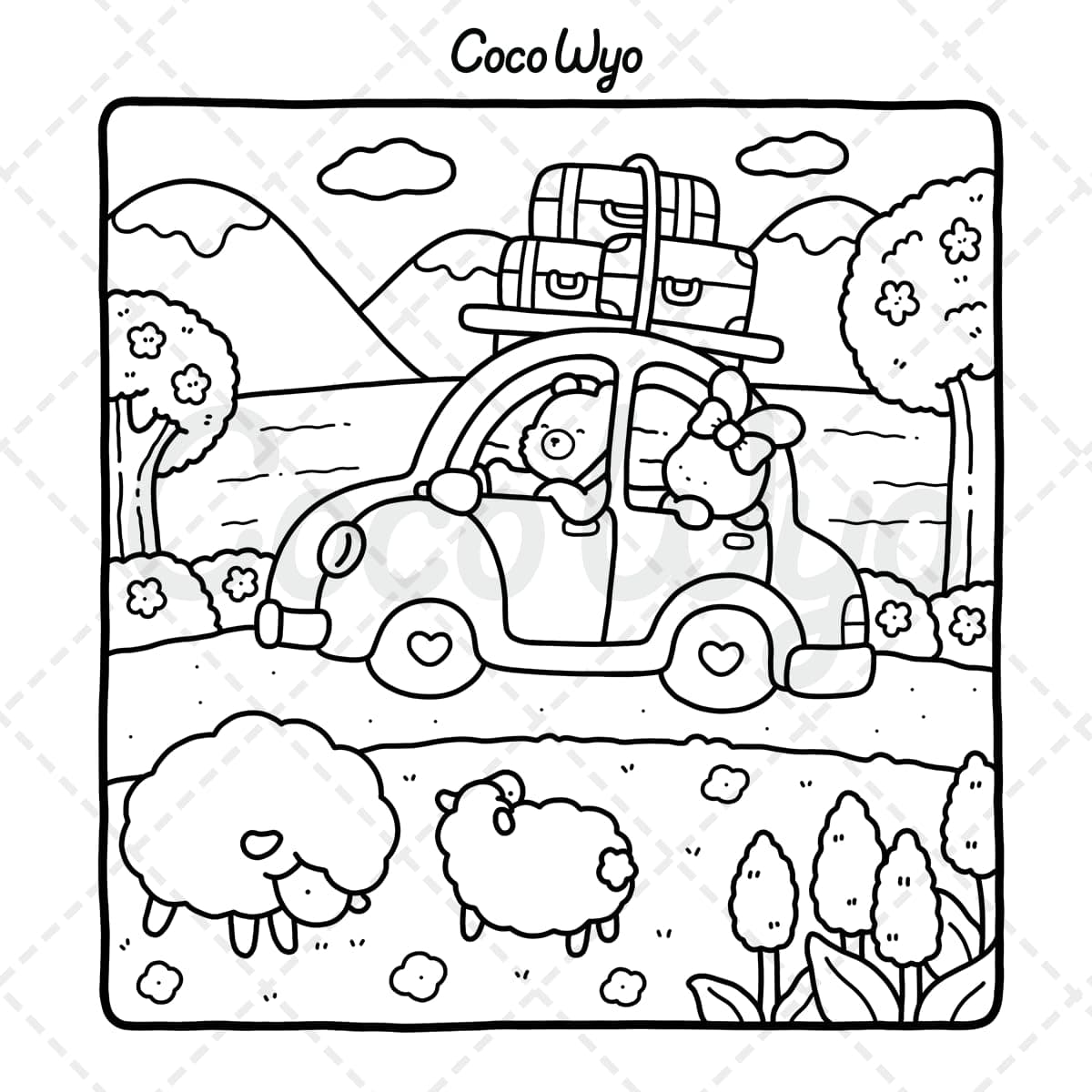 Little Cuddles: Coloring Book for Adults and Teens Featuring Cute Animal Friends for Relaxation thumbnail 10