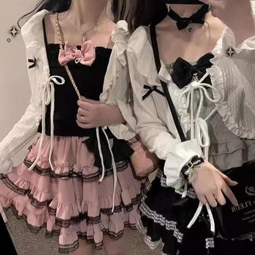 Pokn Y2K Lolita Fashion Cake Skirt - Short Mini Skirt with Bow thumbnail 2