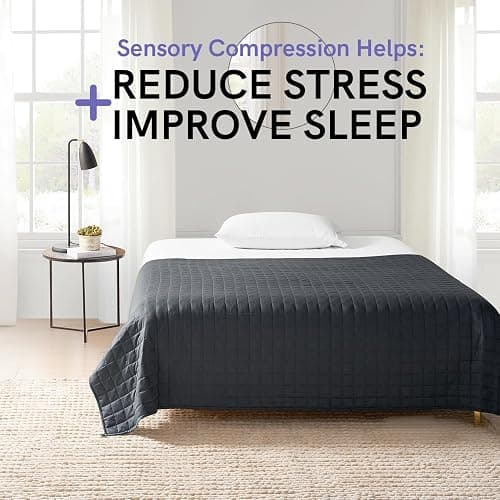 YnM 15lbs Weighted Blanket for Adults, Heavy Bed Throw Blanket with Cooling Glass Beads for All Season Use, Ideal for ~90lbs (48x72 Inches, Twin/Full, Dark Grey) thumbnail 2
