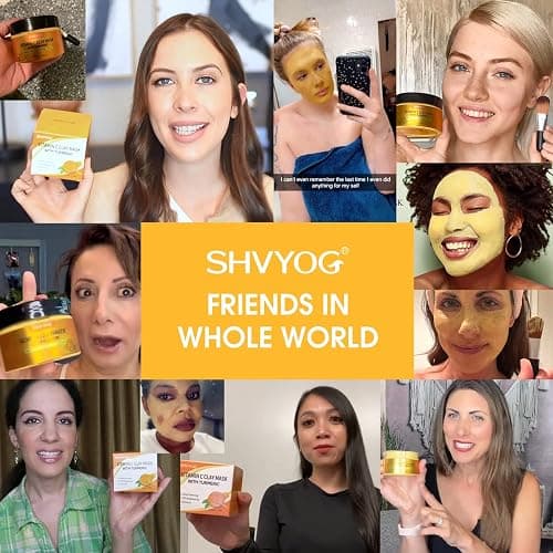 SHVYOG Vitamin C Face Mask with Kaolin Clay and Turmeric for Dark Spots, Dull Skin, Skincare Facial Mask for Controlling Oil and Refining Pores 5.29 Oz thumbnail 9