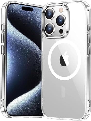 Temdan for iPhone 15 Pro Max Case Clear, [Compatible with Magsafe][Anti-Yellowing][Military-Grade Protection] Shockproof Slim Phone Case for iPhone 15 Pro Max - iPhone 15 Pro Max - Clear - Image 1