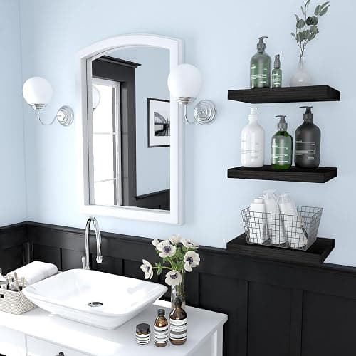 PopiShelves Small Floating Shelves for Wall - 12 x 9 Inch Black Shelves for Bedroom, Living Room, Bathroom, Kitchen, Office Decor Set of 3 thumbnail 6