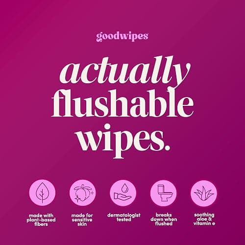 goodwipes Flushable Wipes for Women - Rosewater Individually Wrapped Travel Butt Wipes To Go, Mini Purse & Festival Essentials for Adults, pH Balanced for Feminine Hygiene, 32 Count (1 Pack) thumbnail 2
