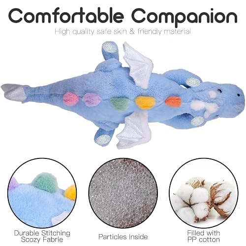 ARELUX Large 34in Cute Dragon Stuffed Animals Plush Toy Soft Sky Blue Pterosaur Plushie Giant Fuzzy Dinosaur Pillow Plushies with White Wings Cuddly for Friends Family Member thumbnail 4