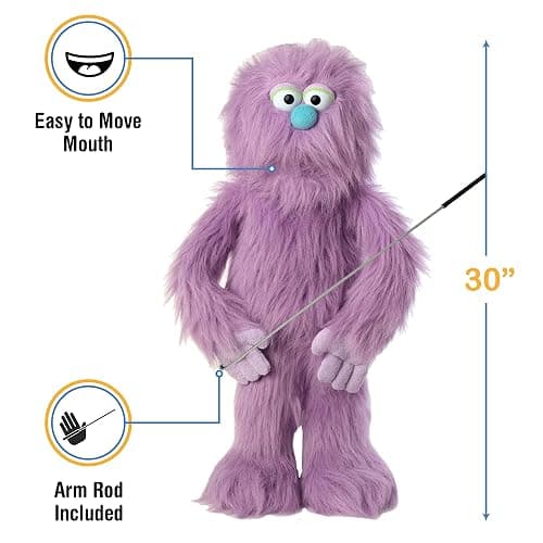 30" Purple Monster Puppet, Full Body Ventriloquist Style Puppet thumbnail 2