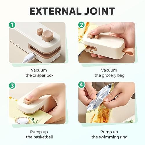 2 in 1 Mini Bag Sealer, 2026 New Rechargeable Bag Cutter and Sealer, Mini Household Pressure Sealer, Portable Small Snack Plastic Bag Sealing Machine for Chip Bags (Brown) thumbnail 6