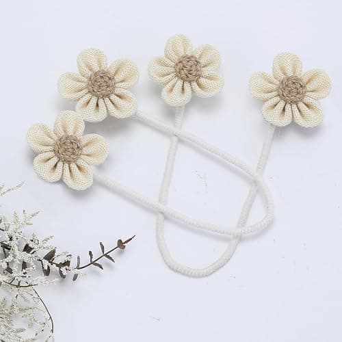 KLOGTSIND Flower Curtain Tiebacks, 2 Pack Curtain Ties Elegant DIY Curtain Holdbacks, Decorative Window Drape Twist Tie Backs for Boho Bedroom Decor, Nursery Decor, Farmhouse Décor thumbnail 6