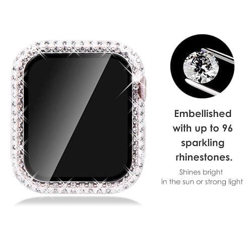 KADES Compatible for Bling Apple Watch Protective Case with Built-in Screen Protector for Apple Watch 41mm Series 9 Series 8 Series 7 (41mm, Clear) - Clear - 41mm (Series 9/8/7) thumbnail 2