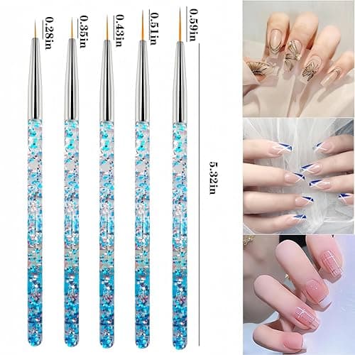 Nail Art Tool Set - 5 Dotting Tools & 5 Nail Liner Brushes for Salon, Professionals & Beginners thumbnail 3