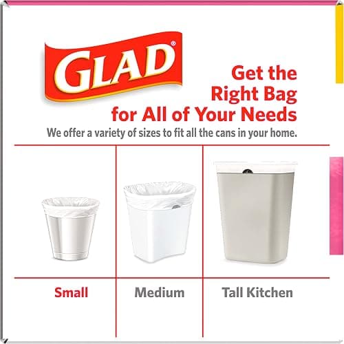 Glad Odorshield Small Drawstring Trash Bags, 4 Gal, Pink, Cherry Blossom, 34 Ct, Pack May Vary - Cherry Blossom - 34 Count (Pack of 1) thumbnail 15