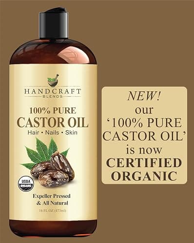 Handcraft Blends Organic Castor Oil - 16 Fl Oz - 100% Pure and Natural - Premium Grade Carrier Oil for Hair Growth, Eyelashes and Eyebrows - Hair and Body - Expeller-Pressed & Hexane-Free thumbnail 9