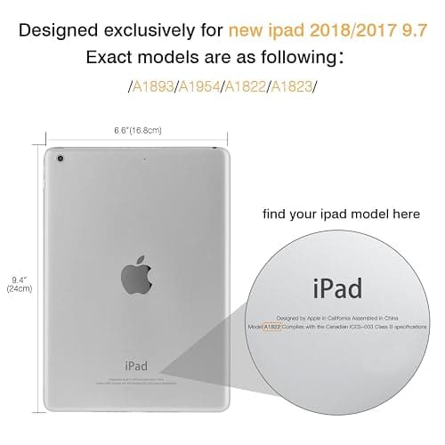 MoKo Case Fit 2018/2017 iPad 9.7 5th / 6th Generation - Slim Lightweight Smart Shell Stand Cover with Translucent Frosted Back Protector Fit Apple iPad 9.7 Inch 2018/2017, Rose Gold (Auto Wake/Sleep) thumbnail 2