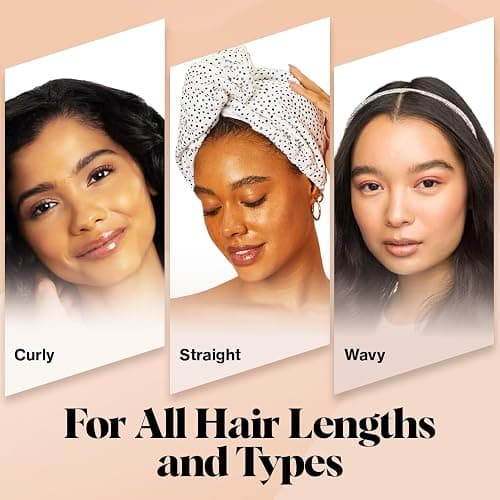 Kitsch Microfiber Hair Towel Wrap for Women - Microfiber Towel, Super Absorbent, Quick Dry, Anti-Frizz - for Long and Short Hairs, Turbans for Women, Wet and Curly Hair Wrap - Micro Dot thumbnail 6