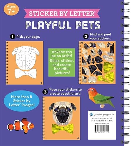 Brain Games - Sticker by Letter: Playful Pets (Sticker Puzzles - Kids Activity Book) thumbnail 2