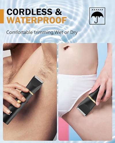 RAXMETRY Manscape Body Hair Trimmer for Men-3 in 1 Electric Razor Groin Groomer,IPX7 Waterproof,Versatile Hair Trimmer for Ball/Pubic/Chest/Beard/Nose,USB-C Rechargeable,Gifts for Him Dad thumbnail 6