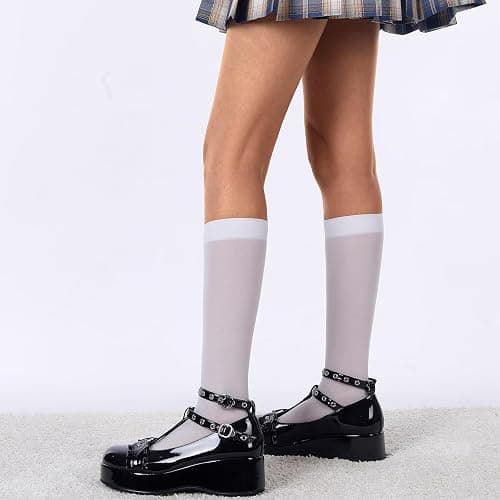 BYOMIGY Mary Jane Shoes Women Goth Platform Heels Chunky Heel Pumps with Ankle Strap Wedge Heels for Women thumbnail 7