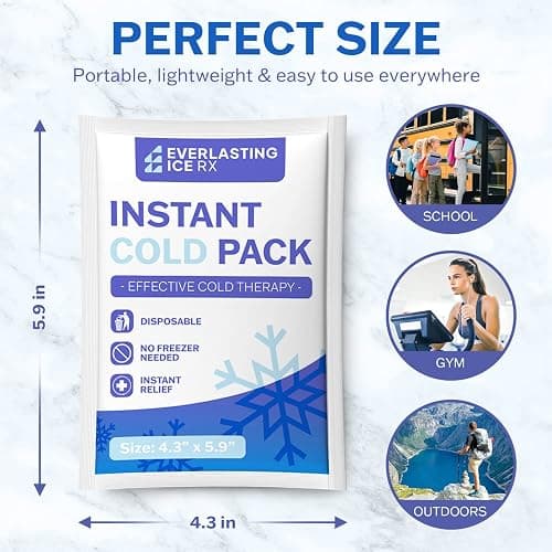25 Pack - Instant Cold Packs - Instant Ice Packs for Injuries | Disposable Cold Compress Ice Pack for Pain Relief, Swelling, Inflammation, Sprains, Toothache - Cold Pack for Athletes thumbnail 5