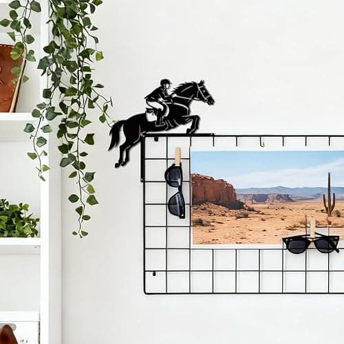 CUTHOLLOW Equestrian Rider Door Topper Sign Metal Wall Art Decor | 9.8"x9.8" Double-Sided Metal Hanging Sign Door Frame Decor, Door Corner Accent Room Entryway & Home Housewarming Decoration thumbnail 7