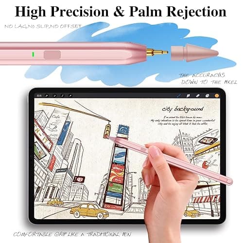 Stylet pour iPad 11e A16 2025 9e et 10e Gén, Stylet Milikilo iPad avec Porte-Crayon, Rejet de Paume, Sensibilité D'inclinaison, Stylo pour iPad 6/7/8/9/10, iPad Pro 11" et 12,9", iPad Air 3/4/5 thumbnail 6