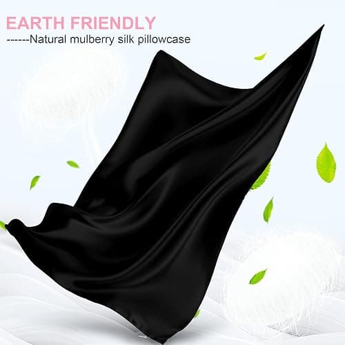 Mulberry Silk Pillow Cases 2 Pack Standard Size 20x26 Inches with Hidden Zipper, Ultra Smooth and Soft Breathable Cooling Silk Satin Pillowcase Set of 2, Better for Hair and Skin, Gifts for Women Men thumbnail 3