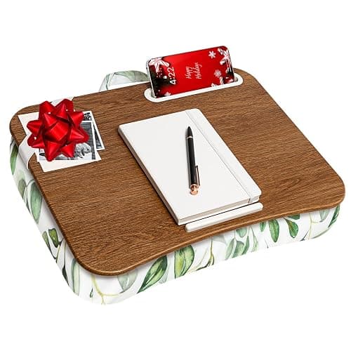 LAPGEAR Designer Lap Desk with Phone Holder and Device Ledge - Watercolor Leaves - Fits up to 15.6 Inch Laptops - Style No. 45412 - Image 1