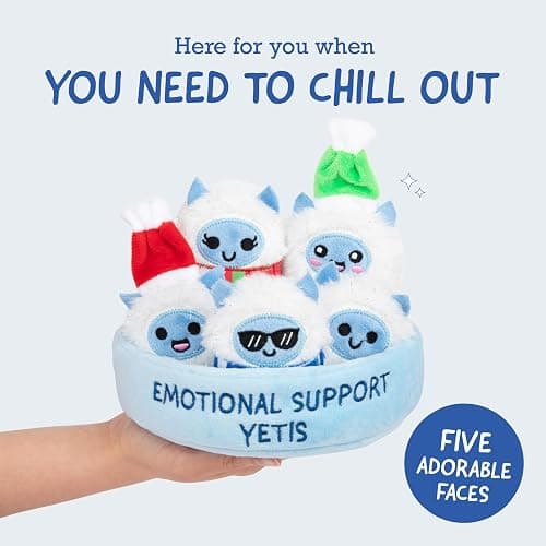 WHAT DO YOU MEME? Emotional Support Yetis by Relatable, Cuddly Plush Toys and Stuffed Animals, Funny, Includes 5 Plushies with Basket, Cute Stocking Stuffer for All Ages thumbnail 4