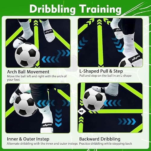 Football Training Mat,60 X 90cm Soccer Training Mat Non Slip for Adult & Kids, Ideal for Indoor and Outdoor Use thumbnail 3