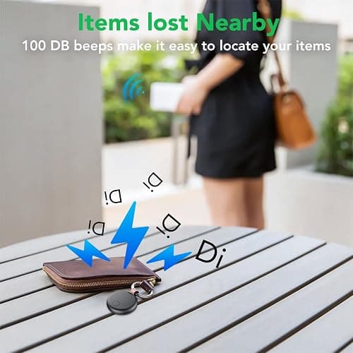 Air Tracker Tags-4 Pack: Smart Bluetooth Tracker, Item Finder Works with Apple Find My (iOS Only) App, Trakcer Tag Locator for Keys, Luggage, Satchel, weTag mini. (Not for Android Devices) thumbnail 4