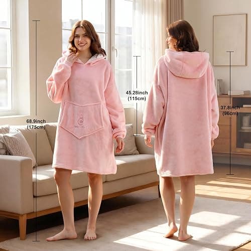 C hello cloud Oversized Hoodie Blanket, Wearable Blanket sweatshirt, Ultra Soft Sherpa Fleece Comfy Snuggle Hoodie thumbnail 2