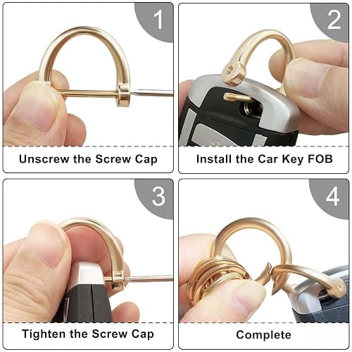 OHKYOOT Leather Wristlet Keychain,Wrist Keychain Car Key Chain with 3 Key Rings,D Ring and Slim Wallet thumbnail 7