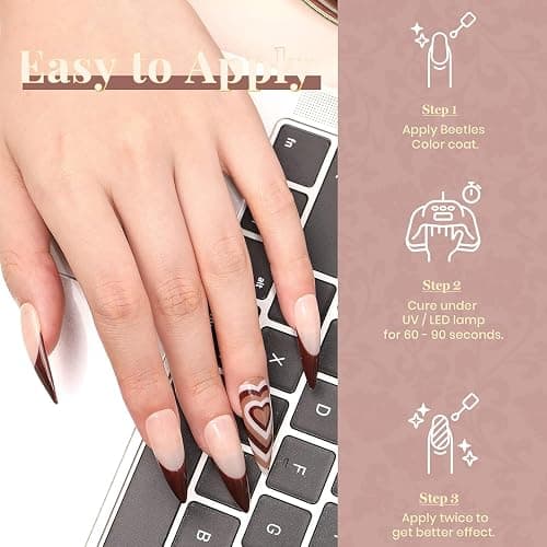 Beetles Winter Gel Polish Colors Brown Beige Mauve Pink Nude White Neutral 6 Colors Gel Nail Polish Set for Nail Art Manicure Soak Off Uv LED Nail Lamp Needed Gifts for Women Coffee Time thumbnail 5