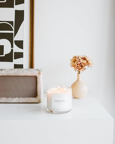 Calyan Wax Co. Evergreen & Eucalyptus 3 Wick Scented Candle - 43 Hour Burn - Luxury 3 Wick Soy Candles - Non Toxic Soy Wax Candles - Long Lasting Large Glass Jar Candle for Home - 14.9oz thumbnail 8