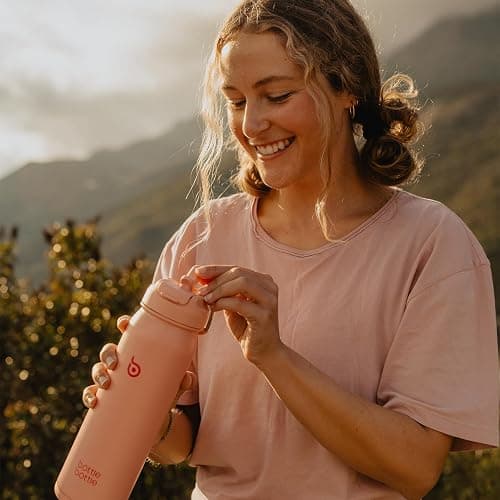 BOTTLE BOTTLE Insulated Water Bottle Stainless Steel 700ml（24oz） Bike Water Bottles with Straw and Adjustable Lid Daily Drink Flask Pill Organizer (salmon) thumbnail 7