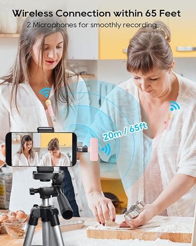 Mini Pink Microphone for iphone Android Phone Tablet ipad PC, Usb C Wireless Lavalier Mic for Video Recording Vlogging Youtube Tiktok Podcast Interview content creators, Tiny Microphones Type C Mics thumbnail 6