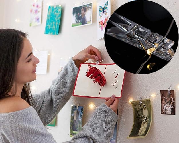 17Ft 50 LED Fairy String Lights with Clear Clips - Perfect for Dorm, Bedroom, Wedding Decor thumbnail 3